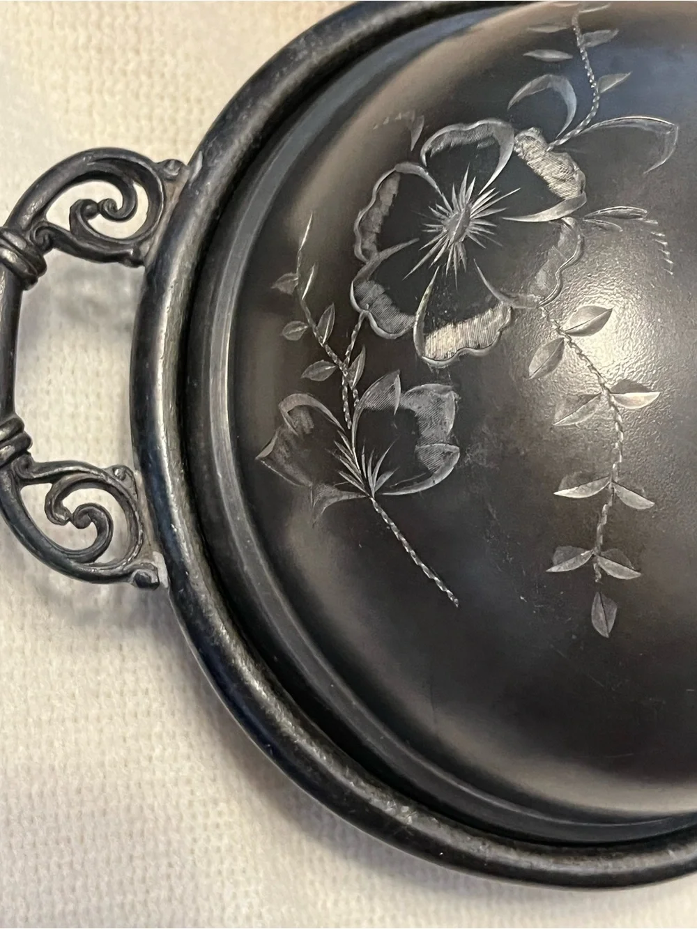 Antique Silver Plate Butter/Caviar serving dish. 3 piece from late 1800s